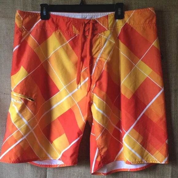 O’Rageous Other - O'Rageous Mens Sz 38 Swim Trunks Drawstring Orange